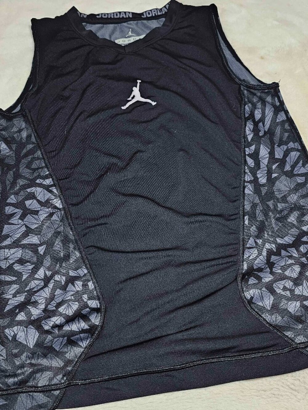 Jordan training Dri-FIT Men's Sleeveless fitted Top S Black White Gym Tank Shirt